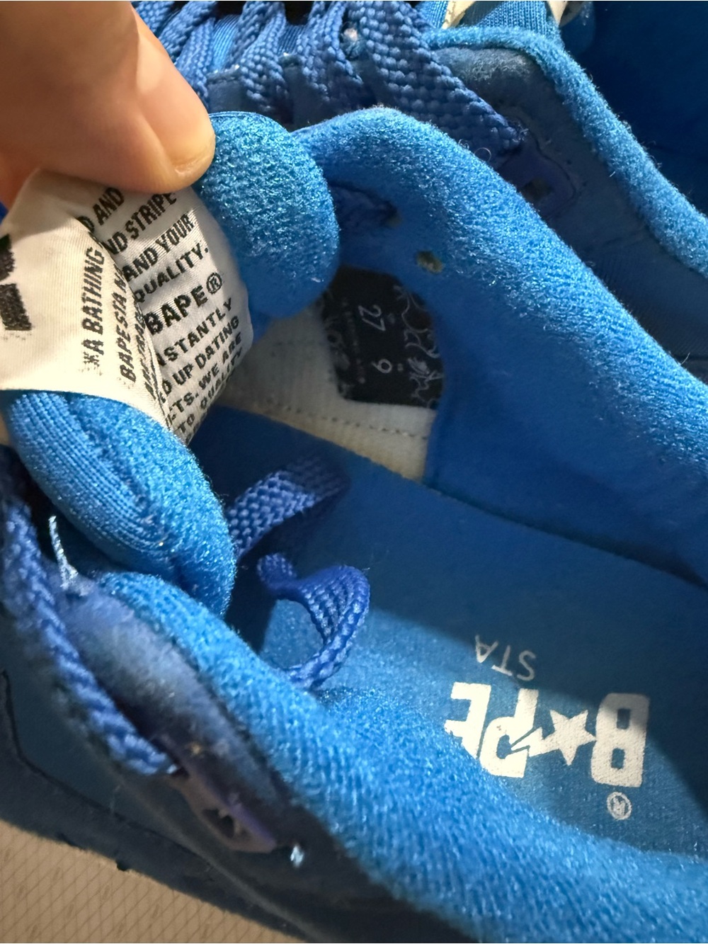 A BATHING APE BAPE COLOR TRACK STA LT Navy Blue US9 Sneaker - Picture 8 of 8